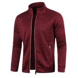 Riolio Autumn Winter Men's Zipper Knit Long Sleeves Thin Cashmere Fashion Top Sweater Coat