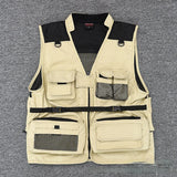 Riolio  New Tactical Photography Vest Cool Multi-Pocket Printed Vest Outdoor Fishing Group Advertising Vest Loose Fit Zipper Closure...