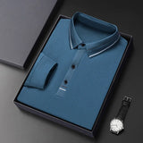 Riolio  Spring Autumn Middle-aged Men's Long Sleeve Polo Shirt