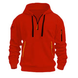 Riolio  Spring Autumn Men's Pullover Hoodies Fashion Mens Solid Color Multi-pocket Hooded Coats Mens Sports Zipper Sweatshirts Clothing