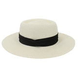 Riolio  Flat Concave Top Paper Straw Hat Spring Summer Women Men Wide Brim Beach Sun Hat Boater Style Fedora Party Cap Sombrero Hombre