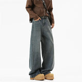 Riolio  High-quality Jeans men Wide Leg Jeans Male Loose Straight Denim Pants  Autumn Harajuku Blue Jean Trouser Streetwear Clothes 2025