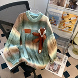 Riolio  autumn and winter street fashion pullover sweater for men and women couple lazy style loose retro casual knitted top y2k