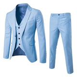 Riolio Men’S Suit Slim 3 Piece Suit Business Wedding Party Vest & Pants Coat Casual Solid Blazers Coat Jacket Luxury