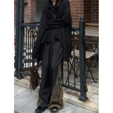 Riolio  Autumn Winter New Fashion High Waist Button Bell-bottoms Men's Clothing Pockets Japanese Style Contrast Color Trend Casual Pants