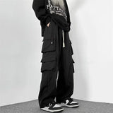 Riolio New Outdoor Multi-pocket Cargo Pants For Men Autumn Casual Drawstring Baggy Wide-leg Trousers Hip Hop Fashion Pantalones Hombre