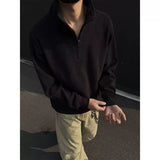 Riolio  Autumn American Corduroy New Retro Zipper Stand Collar Sweatshirt Men's Long Sleeve Top Loose Casual Jacket