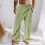 Riolio Men'S Casual Pants Men'S Breathable Loose Beach Cotton Patch Men Elastic Camping Hiking Fishing Climbing Outdoor Sports Trousers