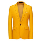 Riolio Mens Stylish Colorful Slim Fit Casual Blazer Jacket Green Purple Black Yellow Wedding Prom Formal Suit Coats For Men