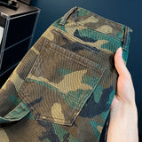 Riolio  Summer New Fashion Trendy American Straight Leg Cargo Denim Shorts Men's Casual Loose Sporty High Quality Denim Shorts 28-36