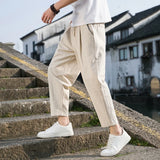 Riolio  Linen Wide Men Pants New Korean Trousers Oversize Linens Streetwear Male Spring Summer Pants Casual Men Clothing Sweatpants