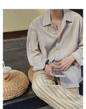 Riolio Korean Version Solid Color Elastic Fashionable Top Men Solid Color Free Long-sleeved Shirt for Autumn New High-end Trendy Shirt