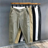 Riolio Autumn Winter Men's Korean Fashion Casual Thin Small Straight Leg Korean Loose Crop Pants Comfortable Versatile Pants