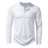 Riolio  Spring Autumn Men Classic Casual Soild Color Shirt Men Fashion Tops Tees Men Slim Fit Long Sleeve Tshirt Tee Shirt