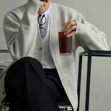 Riolio Autumn Fashion Men Luxury Knitted Sweater Coats Trendy Korean Popular V Neck Long Sleeve Cardigan Jacket Casual Stylish Knitwear