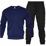 Riolio Men's Two-Piece Set O-Neck 2 Pieces Sets Tracksuit Hooded Sweatshirt +Drawstring Pants Male Sport Hoodies Running Sportswear
