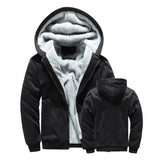 Riolio Winter Jacket Men Warm Coat Thick Fleece Male Zipper Hooded Jackets Casual Hooded Sportswear Outerwear Long Sleeves Sports Hoody