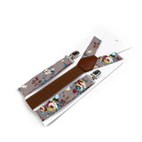 Riolio  Floral Cotton 2 Sizes Suspenders Parent Child Sets Men Women Kids Braces Adjustable Straps Male Pants Shirt Skirt Accessory Gift