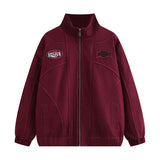 Riolio American Retro Trend College Style Patch Embroidered Lapel Jacket Men Women Fashion Loose Casual Versatile Jacket Trendy Tops