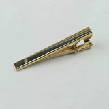 Riolio  New Men's 5cm Metal Gold Slim Tie Bar Wedding Party Business Accessory Stainless Steel Material Tie Clip Clamp Irregular Design
