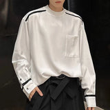 Riolio  Mens T-Shirts Contrast Striped Casual T-Shirts Spring Streetwear Versatile Long-Sleeved Tops Old Money Men'S Clothing New