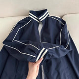 Riolio  Fashion Varsity Jacket Men Stand Collar Baseball Uniform Jacket Spring Autumn Windbreaker for Men Unisex Vintage Jacket 90s