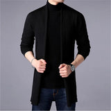 Riolio Men's Jacket Autumn and Winter Casual Hooded Solid Color Knit Windbreaker  Large Size Cardigan Long Sleeve Sweater