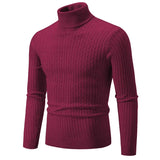 Riolio black turtleneck outfit men Cool New Trend Men's High Neck Sweater  Pullover Knitted Warm Casual Men Clothing  Knitted Sweater Men