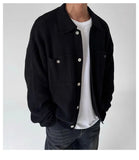 Riolio  New Japanese Fashion Men Cardigan Jackets Light Luxury Knitted Button-down Long Sleeve Sweater Coat Premium Solid Color Knitwear