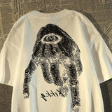 Riolio Harajuku Hip Hop High Street Men and Women Trendy Personalized Printed Round Neck Short Sleeve Couple Loose Summer Casual Tshirt