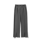 Riolio Grey Black Suit Pants Men Fashion Society Mens Dress Pants Korean Loose Straight Pants Mens Office Formal Trousers M-3XL