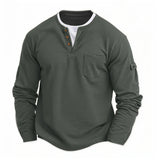 Riolio  Autumn Winter Men's T-shirt Fake Two-piece V-neck Fashion Splicing Bottoming Shirt Long Sleeves Tee