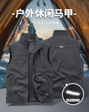 Riolio Summer Vest Jacket Waistcoats Male Breathable Men's Multi-pocket Fishing Photography New Vest Men's Thin Stand-up Collar Vest