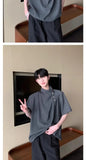 Riolio Retro New Chinese Style High-end Shirt Short-sleeved Men Women Korean Style Summer Fashion Irregular Button Design Top Urban