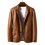 Riolio New Men Autumn Motorcycle Vintage Leather Jacket Coat Men Fashion Biker Button Pocket Design PU Leather Jacket Men 4XL