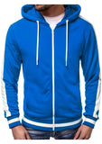 Riolio  New Casual Sweatshirt Zip-Up Hoodies With White Stripes Color Block Cardigan Long Sleeve Sportswear Comfortable Hooded Jacket