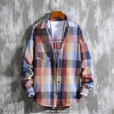 Riolio  Long Sleeve Shirts And Blouses For Men Plaid Elegant Cotton Luxury Man Tops Social Korean Style New In Hipster Spring Clothing