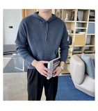 Riolio New Japanese Leisure Men's Hooded Sweater Trendy Harajuku Preppy Style Long Sleeve Hoodies Autumn Casual Vintage Warmth Knitwear