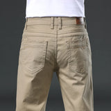 Riolio  Spring Summer Fashion Straight Men Casual Pants Embroidery Male Trousers Stretch Men's Clothes Khaki Plus Size 40