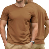 Riolio  Men's Cotton Solid T-shirt Summer Casual Crew Neck Short Sleeve Sport Tee
