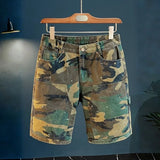 Riolio  Summer New Fashion Trendy American Straight Leg Cargo Denim Shorts Men's Casual Loose Sporty High Quality Denim Shorts 28-36