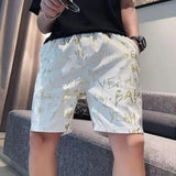 Riolio  Summer Men's Silky Shorts Casual Loose 5-Inch Trendy Thin Beach Shorts for Outdoor Wear Premium Quality