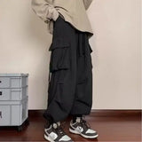 Riolio  Spring and Autumn High Street Work Men's Thin Straight Wide Legs Fashion Trendy Sports Pants