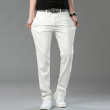 Riolio  Men High-quality White Pants Fashion Business Casual Classic Style Slim Fit Soft Trousers Male Brand Advanced Stretch Pants