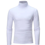 Riolio Autumn  Winter Men's High Neck T-shirt Slim Fit Fashion High Elastic Long Sleeve Cotton Casual Breathable Apparel Pullover