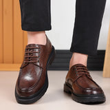 Riolio WELL DRESSED MEN Men Oxfords Shoes Footwear Sneakers Shoes Men Genuine Leather Casual Lace-up Walking Shoes Men Outdoor Tooling Shoes Man