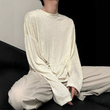 Riolio  Autumn Laid-back Style Draping Men's T-shirt Luxury Korean Popular O Neck Long Sleeve Tees Leisure Loose Lightweight Basic Shirt