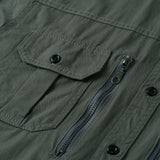 Riolio  Spring Autumn Men's Cotton Cargo Shirts Casual Men Long Sleeve Workwear Shirt Vintage Man Multi-Pocket Military Button Shirt