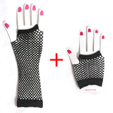 Riolio  2 Pair/set Black Ladies Sexy Gloves Mesh Net Fishnet Gloves Hollow Fingerless Gloves Night Club Lolita Costume Punk Mittens