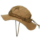 Riolio  New outdoor tactical Benny hat military fan round-brimmed  Velcro camouflage hat sunshade breathable  camping bucket hat